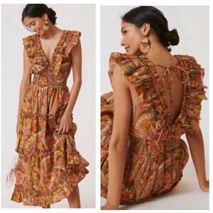 Love The Label Ruffle V-Neck Topanga Maxi Dress NWOT